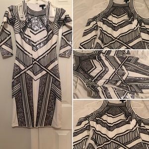 NWOT‼️ Sequined black and white night dress 👗